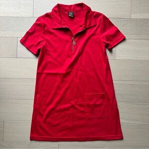 90’s Wearabouts Red Vintage Quarter-Zip mini Dress nautical sailor